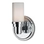 Royce Lighting RV2164/1CH One-Light Vanity Chrome with Opal Etched Globe. Halogen
