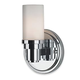 Royce Lighting RV2164/1CH One-Light Vanity Chrome with Opal Etched Globe. Halogen