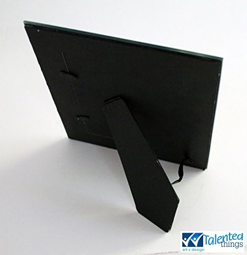 Mirror Picture Frame with Round Rhinestone Details - Photo 5 x 7-inch, 5x7" - Beveled, Mirrored - TALENTED THINGS EXCLUSIVE