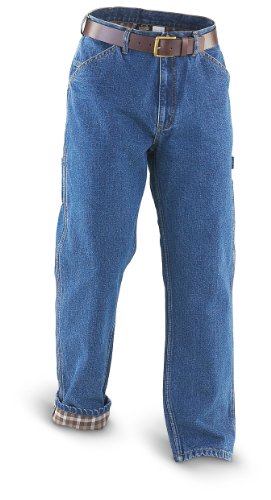 30″ Inseam Guide Gear Flannel – lined Carpenter Jeans Stonewash