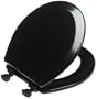 Mayfair 44EC 047 Designer Series Wood Toilet Seat with Easy-Clean Hinges, Round, Black