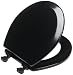 Tools & Hardware : Mayfair 44EC 047 Designer Series Wood Toilet Seat with Easy-Clean Hinges, Round, Black