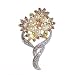 Flowers Pearls Pin Swarovski Crystals Brooch Amber Vintage Victorian Style Je...