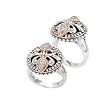 925 Silver, Onyx & Diamond Round Celtic Ring with 18k Gold Accents (0.13ctw)- Sizes 6-8