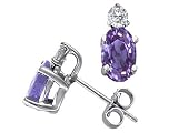 0.54 cts Genuine Tanzanite Earrings - 14kt White or Yellow Gold LIFETIME WARRANTEE