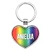 Graphics and More Metal Keychain Key Chain Ring Rainbow I Love Heart Names Female A Amar - Amelia