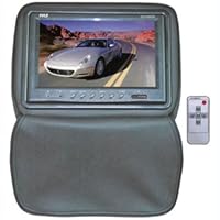 Pyle PL91HRGR Adjustable Headrest w/ Built-In 9'' TFT/LCD Monitor W/IR Transmitter and Cover (Gray)
