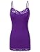 JJ Perfection Women's Adjustable Spaghetti Strap Lace Trim Cami Tunic Tank Top PURPLE XL