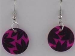 Pink Polished Leaf Design Earrings