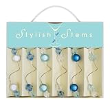 Talisman Designs Stylish Stems Wine and Drink Charms, Art Deco Blue