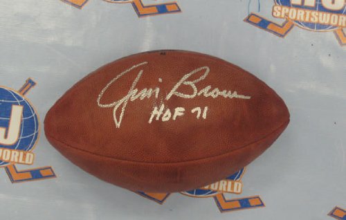 JIM BROWN Signed NFL Football with HOF Inscription