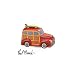 Large Aloha Beach Woody Car Cookie Jar Canister For Cookie And Food Storage Designed by Artist Paul Brent Kitchen Decor