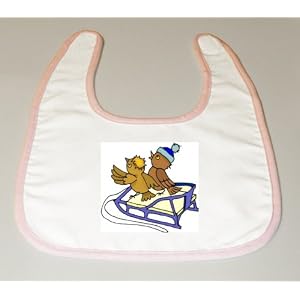 Baby Bib with sledding image
