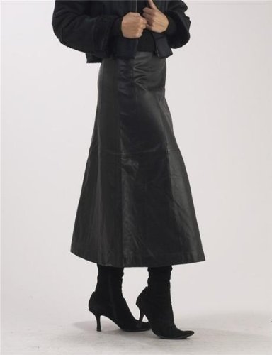 Sattioni Long Black Leather Skirt Size 6 S
