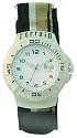 Mens 'TV-1307G' Terrain Watch with Black/Brown/White Velcro Strap and White Dial