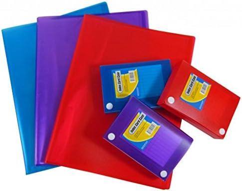 Bright Colored Presentation Book and Index Card Case Plus Free Giant Eraser for all Supplies Needs