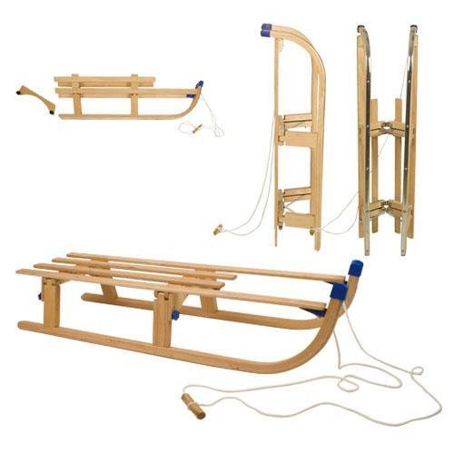 Schlitten Rodel Holz klappbar faltbar 110cm