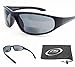 Bifocal sunglasses with ANSI Z87 Polycarbonate Smoke Lenses. Microfiber Cleaning Case included.