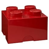 Boîte Brique de Rangement 4 Plots by Lego Rouge