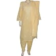 Indian Clothes Cotton Yellow Salwar Kameez Dress Chikan Embroidery Yellow Size M 38 inches (slkch009)