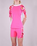 Tuga Seaside Short Sleeve w/ Shorts(UPF 50+), Coral, 6/7 yrs