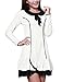 Allegra K Women Doll Collar Long Sleeve Lace Panel Dress S White