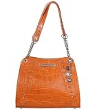 Harley-Davidson® Women's Leather Croco Orange Shopper Bag...