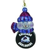 Colorado Avalanche Star Light Up Snowman Ornament (Set of 3)
