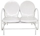 Fun and Funky White Retro Tulip Outdoor Patio Double Glider Chair