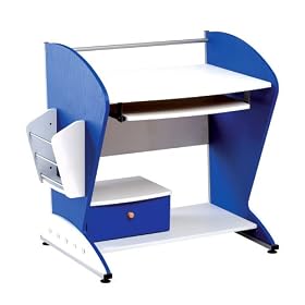 Techni Mobili Ergonomic Kids & Teens MDF Computer Desk, Blue & White, 39
