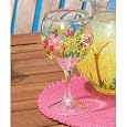 Always in Bloom Clear Acrylic Wine Stem with Multi Color Floral Cup