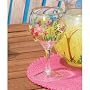 Always in Bloom Clear Acrylic Wine Stem with Multi Color Floral Cup