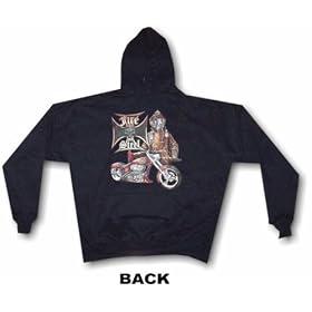 FIRE and STEEL Fire Fighter Chopper logo Mens Hoodie Sweat Shirt Small thru 4XL by Men's Harley Boots