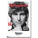Professionally Framed Steve Jobs Rolling Stone Cover Iconic Poster - 22x34 with RichAndFramous Black Wood Frame