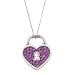 Sterling Silver Pave Ruby Diamond Heart Pendant, 18 Inch Chain