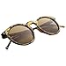 zeroUV Retro Horned Rim P3 Keyhole Round Horn Rimmed Sunglasses (Shiny-Tortoise Amber)