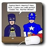 Rich Diesslins Funny General Cartoons - Super Hero Parody with Batman and Captain America at the bar - Mouse Pads
