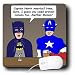 Rich Diesslins Funny General Cartoons - Super Hero Parody with Batman and Captain America at the bar - Mouse Pads