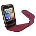 iGadgitz Pink PU Leather Case Cover Holder for HTC Wildfire Android Smartphone Cell Phone + Screen Protector