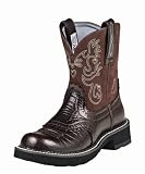 Ariat Fatbaby Saddle Boots Cowboy Boots 7 Coffee Gator Print - 14830