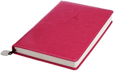 Sannysis Eiffel Tower Diary Weekly Planner Agenda Notepad PU Leather Notebook (Hot Pink)
