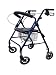 Drive Medical 8" Wheel Folding Deluxe Walkabout Lite Rollator with Loop Brakes, Padded Seat and Under Seat Pouch, Blue