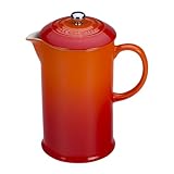Le Creuset Stoneware 27-Ounce French Press, Flame-(Volcanic)