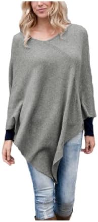 Parisbonbon Women's 100% Cashmere Pullover style Poncho