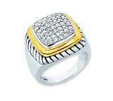 Sterling Silver and 18K Gold Overlay Diamond Ring - Phillip Gabriel Collection