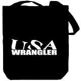 Usa Wrangler Occupations Tote Bag (Black, Canvas, Unisex)