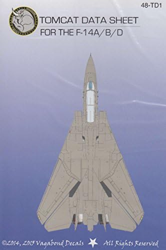 VGB48TD1 1:48 Vagabond Decals F-14A F-14B F-14D Tomcat Data Sheet [DECAL SHEET]