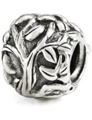 Genuine Ohm Beads (TM) Product. 925 Sterling Silver Tree of Life European Spacer Bead Charm. 100% Satisfaction Guaranteed.