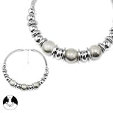 SG PARIS CHOKER 44CM+EXT RHODIUM GREY COMB GRIS COMBINAISON NECKLACE CHOKER METAL/ENAMEL/STRASS WINTER WOMEN ETHNO GLAM FASHION JEWELRY / HAIR ACCESSORIES BALL Reviews