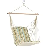 Hatteras Hammocks Cushioned Single Swing - Spring Bay Stripe - Striped
